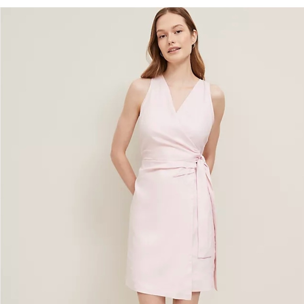 Elegant Pink Wrap Dress